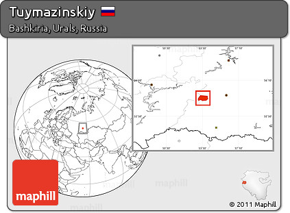 Blank Location Map of Tuymazinskiy