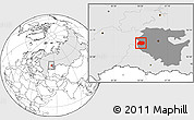 Blank Location Map of Tuymazinskiy, highlighted country, highlighted parent region
