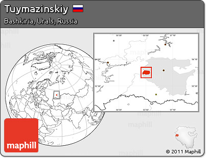 Blank Location Map of Tuymazinskiy, highlighted parent region