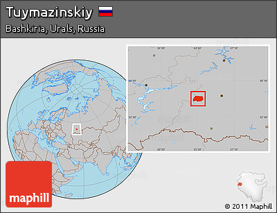 Gray Location Map of Tuymazinskiy