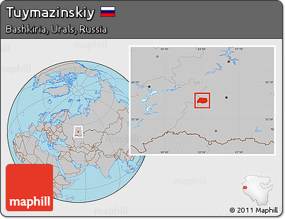 Gray Location Map of Tuymazinskiy