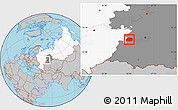 Gray Location Map of Tuymazinskiy, highlighted country, highlighted grandparent region