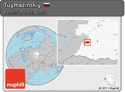 Gray Location Map of Tuymazinskiy, highlighted grandparent region
