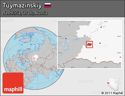 Gray Location Map of Tuymazinskiy, highlighted grandparent region
