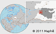 Gray Location Map of Tuymazinskiy, highlighted parent region, highlighted grandparent region