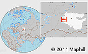 Gray Location Map of Tuymazinskiy, highlighted parent region