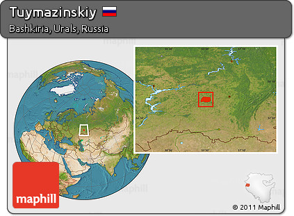 Satellite Location Map of Tuymazinskiy