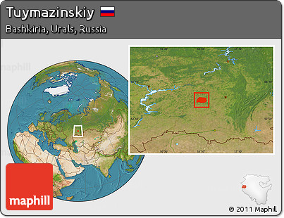 Satellite Location Map of Tuymazinskiy