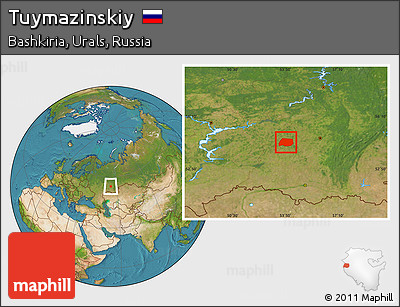 Satellite Location Map of Tuymazinskiy