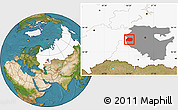 Satellite Location Map of Tuymazinskiy, highlighted country, highlighted parent region