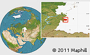 Satellite Location Map of Tuymazinskiy, highlighted grandparent region