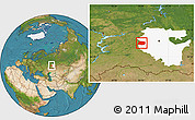 Satellite Location Map of Tuymazinskiy, highlighted parent region
