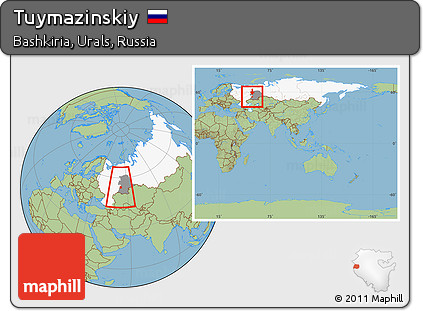 Savanna Style Location Map of Tuymazinskiy, highlighted country, highlighted grandparent region, within the entire country