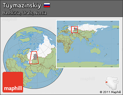 Savanna Style Location Map of Tuymazinskiy, highlighted country, highlighted grandparent region, within the entire country