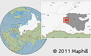 Savanna Style Location Map of Tuymazinskiy, highlighted country, highlighted parent region, hill shading