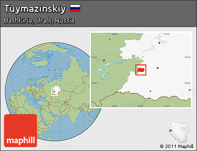 Savanna Style Location Map of Tuymazinskiy, highlighted grandparent region