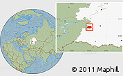 Savanna Style Location Map of Tuymazinskiy, highlighted grandparent region, hill shading