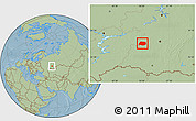 Savanna Style Location Map of Tuymazinskiy, hill shading