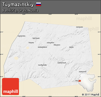 Classic Style Map of Tuymazinskiy, single color outside