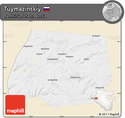 Classic Style Map of Tuymazinskiy, single color outside