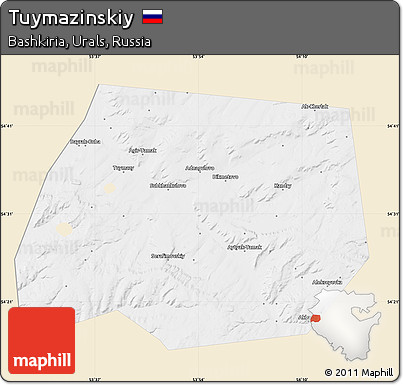 Classic Style Map of Tuymazinskiy, single color outside