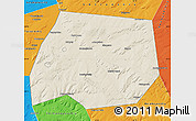 Shaded Relief Map of Tuymazinskiy, political outside