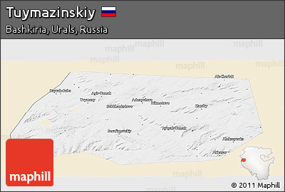 Classic Style Panoramic Map of Tuymazinskiy, single color outside