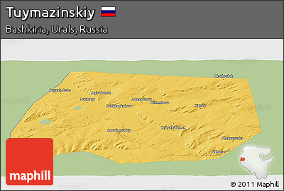 Savanna Style Panoramic Map of Tuymazinskiy, single color outside