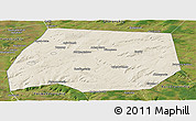 Shaded Relief Panoramic Map of Tuymazinskiy, satellite outside