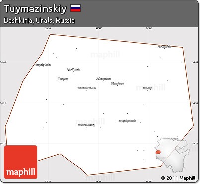 Classic Style Simple Map of Tuymazinskiy, cropped outside