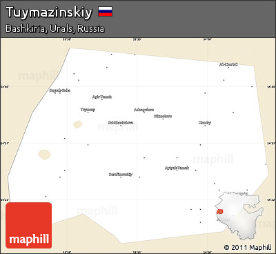 Classic Style Simple Map of Tuymazinskiy, single color outside