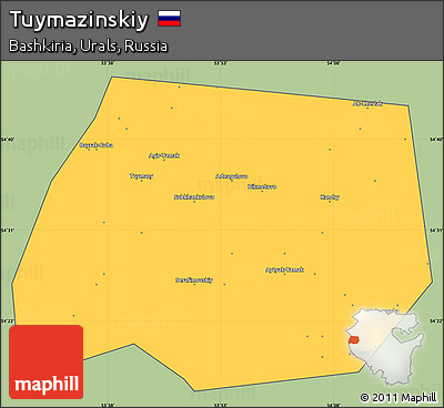 Savanna Style Simple Map of Tuymazinskiy, cropped outside