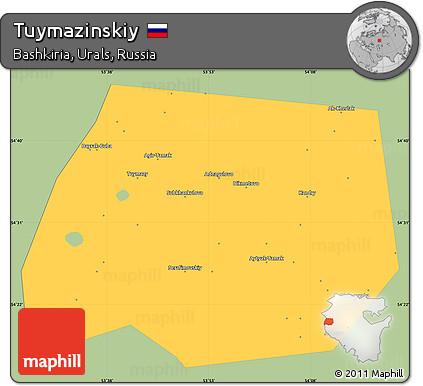 Savanna Style Simple Map of Tuymazinskiy, single color outside