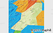 Physical 3D Map of Uchaly, political outside