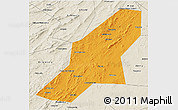 Political 3D Map of Uchaly, shaded relief outside