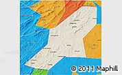 Shaded Relief 3D Map of Uchaly, political outside