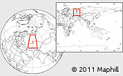 Blank Location Map of Uchaly, within the entire country