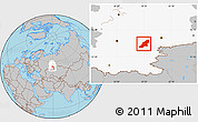 Gray Location Map of Uchaly, highlighted grandparent region