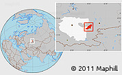 Gray Location Map of Uchaly, highlighted parent region