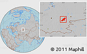 Gray Location Map of Uchaly, hill shading
