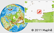 Physical Location Map of Uchaly, highlighted grandparent region