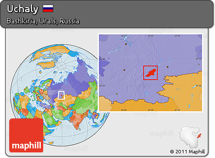 Political Location Map of Uchaly