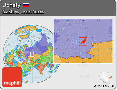 Political Location Map of Uchaly