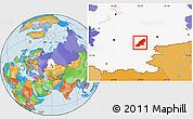 Political Location Map of Uchaly, highlighted grandparent region