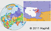 Political Location Map of Uchaly, highlighted parent region