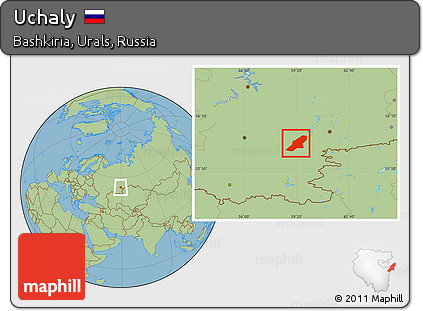 Savanna Style Location Map of Uchaly