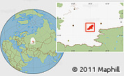 Savanna Style Location Map of Uchaly, highlighted grandparent region