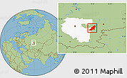 Savanna Style Location Map of Uchaly, highlighted parent region