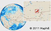 Shaded Relief Location Map of Uchaly