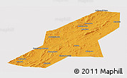 Political Panoramic Map of Uchaly, cropped outside